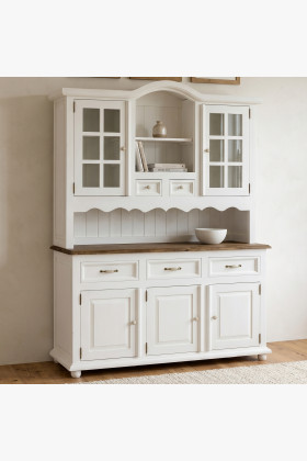 Příborník Provence VIT 101 z masivu borovice 150 cm – bílý